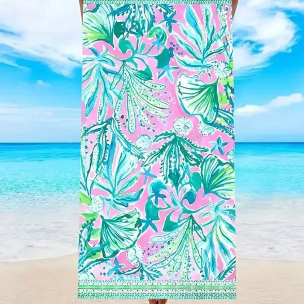 {NEW} Vibrant Pink and Green Beach Towel